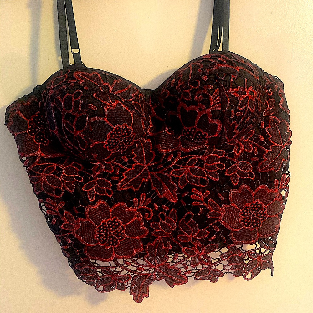Cropped laced corset